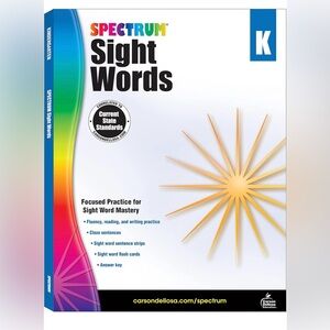 Sight Words Kindergarten Workbook - White with Rainbow Accents